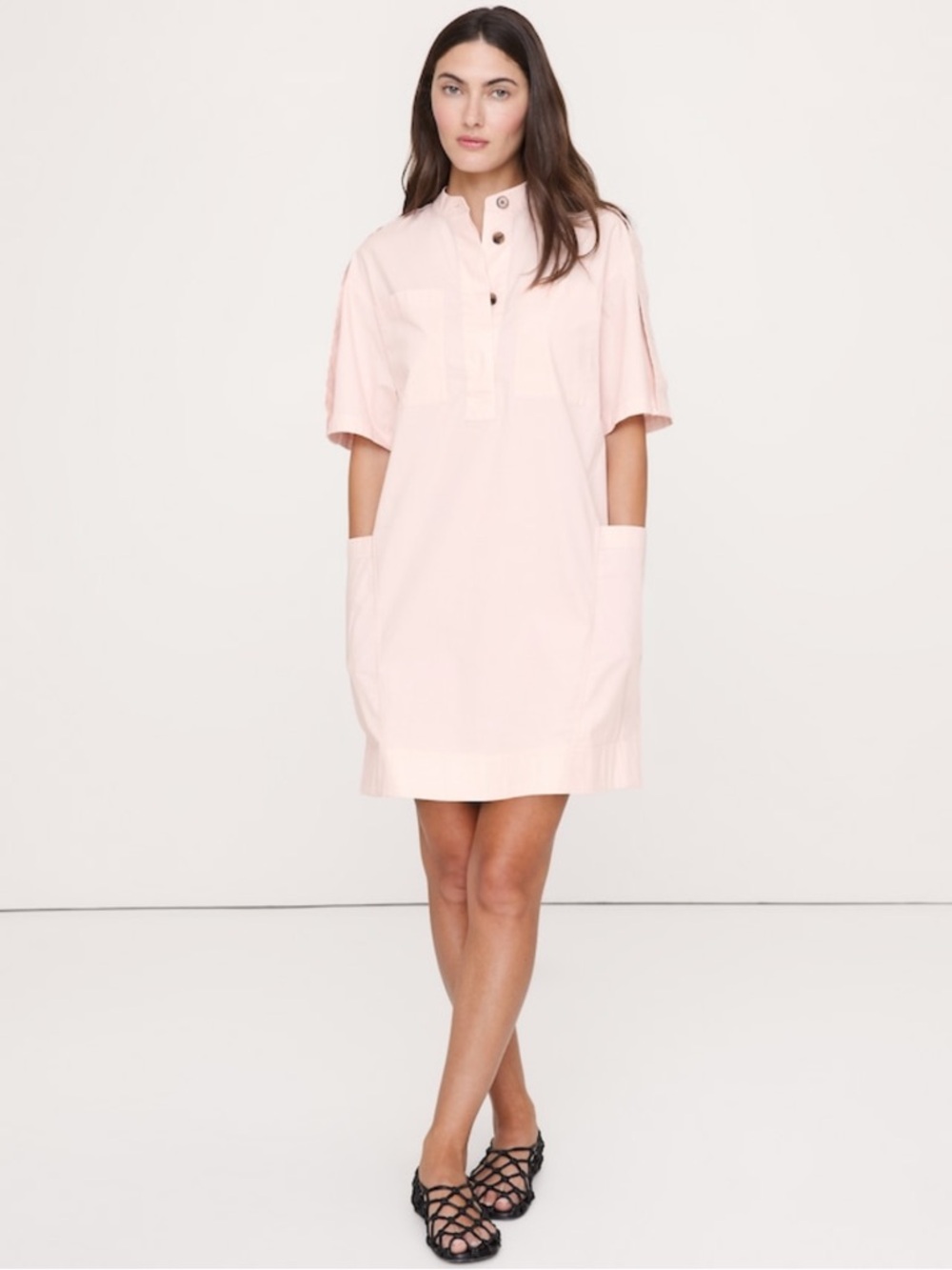 Banana Republic Utility Shift Mini Dress Light Pink